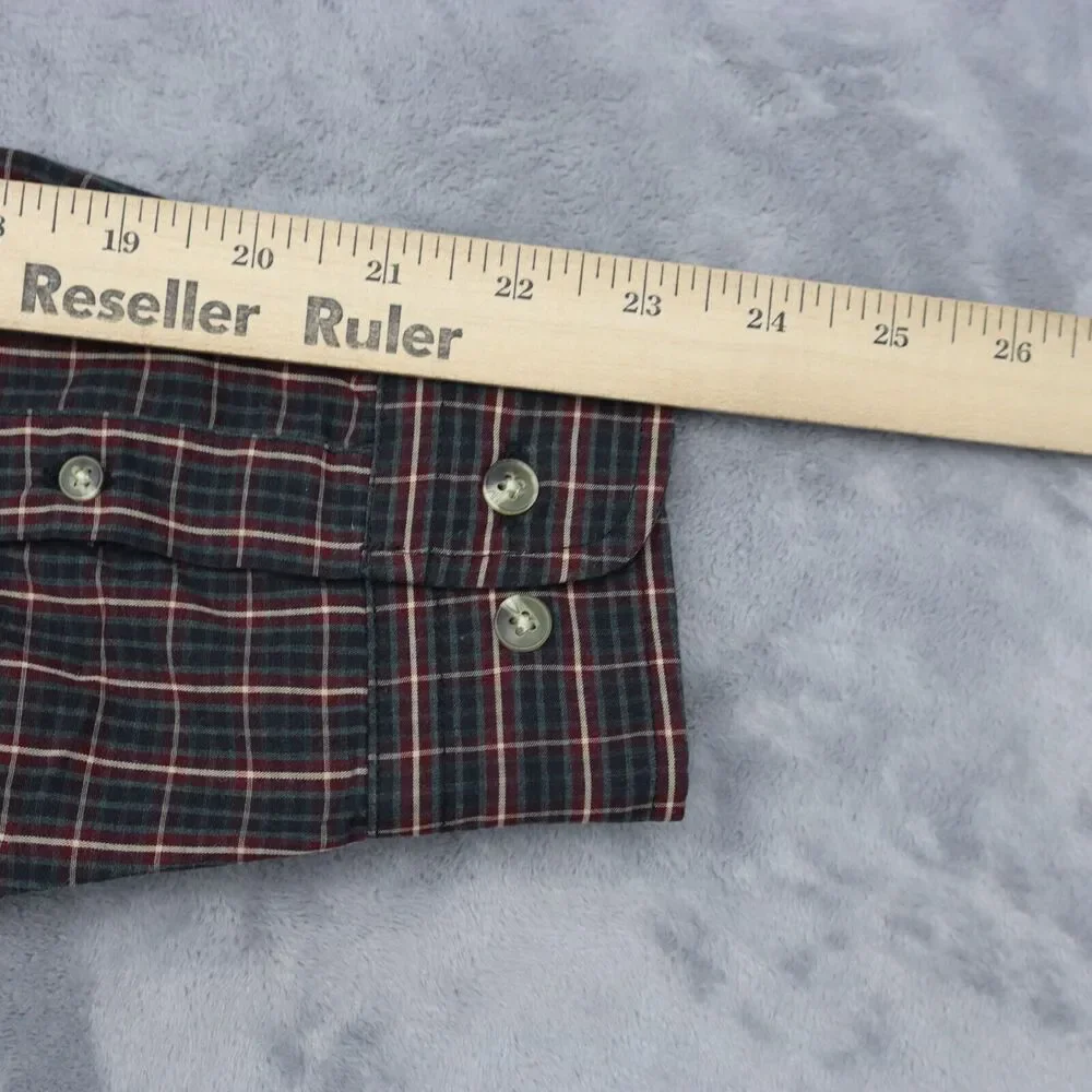 Dockers Shirt Men Large Red Blue Plaid Wrinkle Free Long Sleeve Button Up Casual - Picture 6 of 16